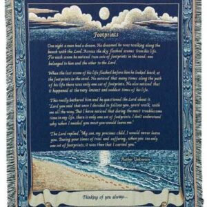 "One night I dreamed a dream.As I was walking along the beach with my Lord.Across the dark sky flashed scenes from my life.For each scene