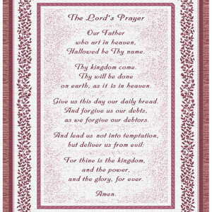 "The Lord's Prayer. Our Father who art in heaven. Hallowed be They name. Thy kingdom come. Thy will be done on earth